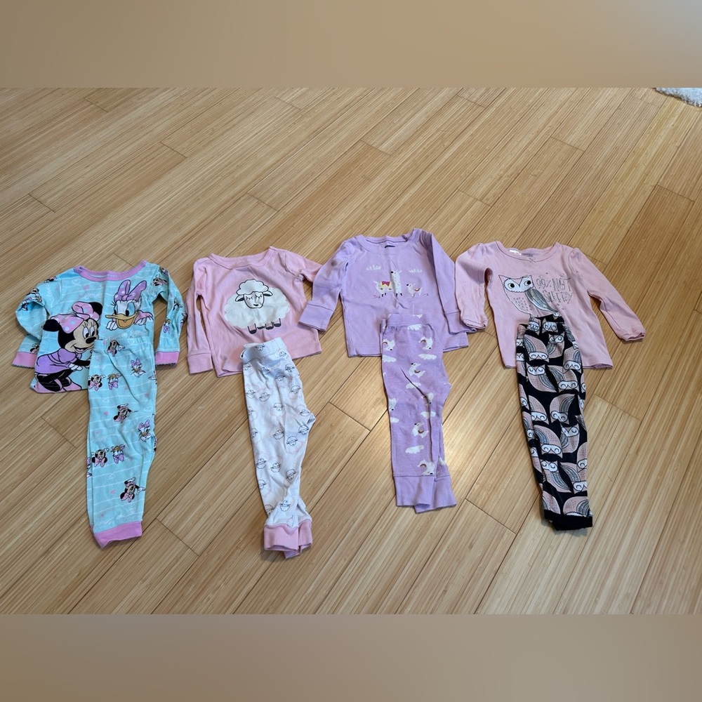 Set of 4 pajamas. All size 18 months